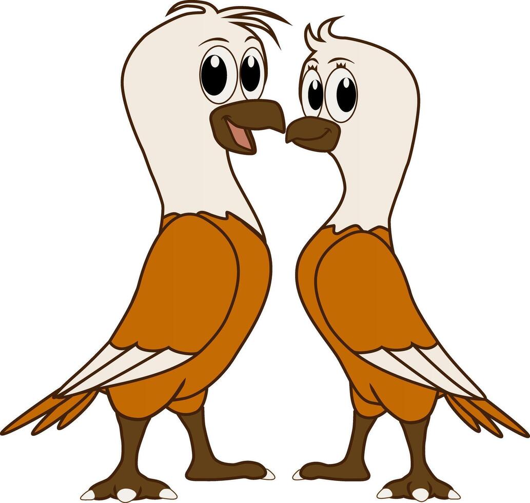 Cartoon of a pair of bald eagles vector