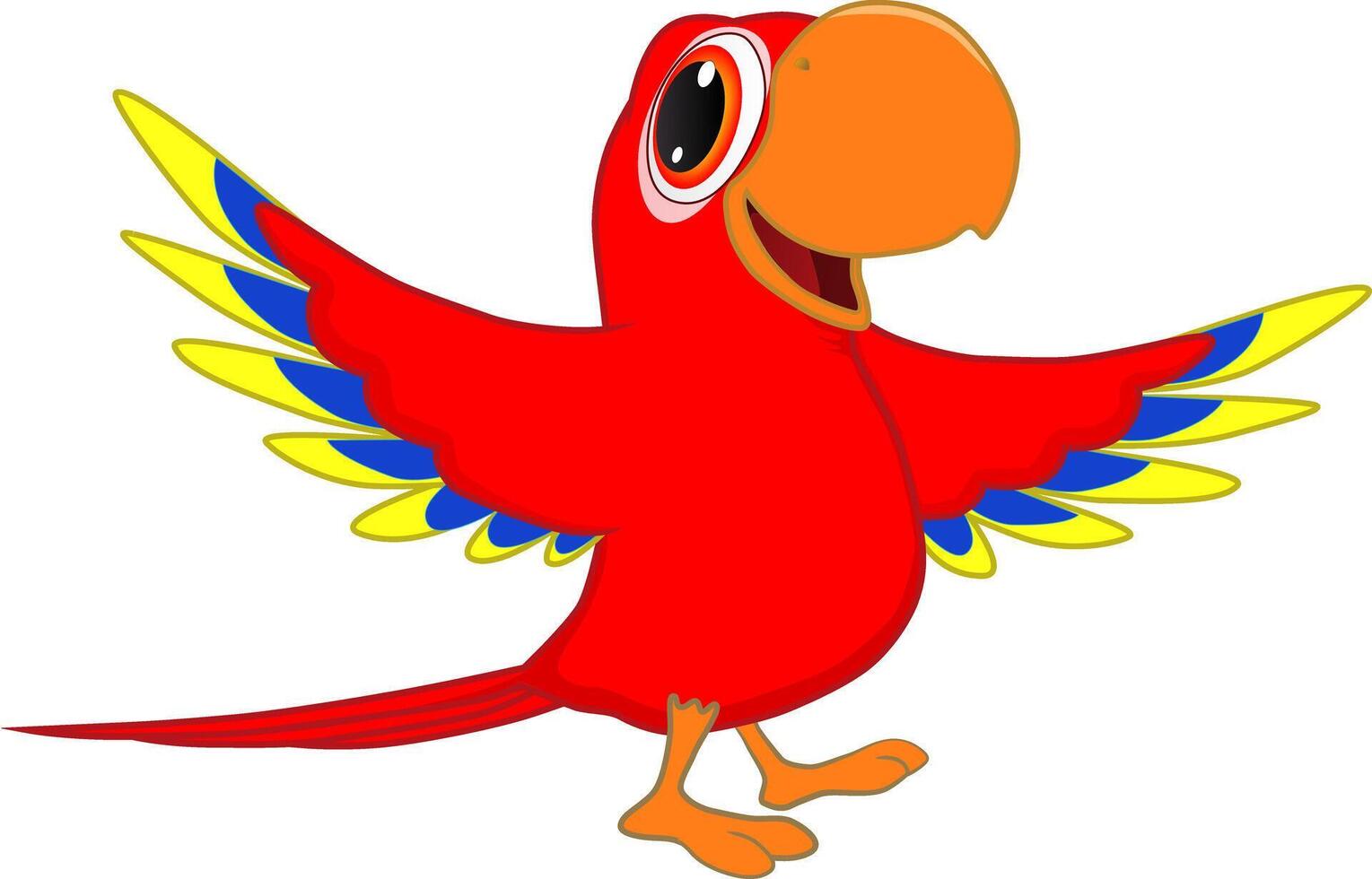Cartoon of a funny parrot vector