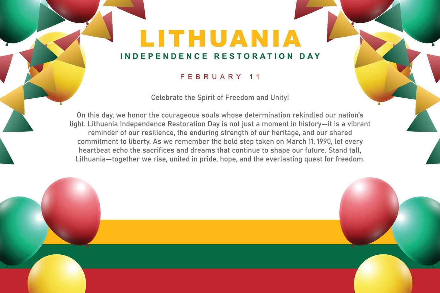 Lithuania Celebrates Its Independence Restoration Day vector