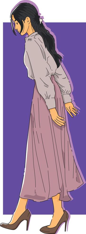 girl with simple style vector