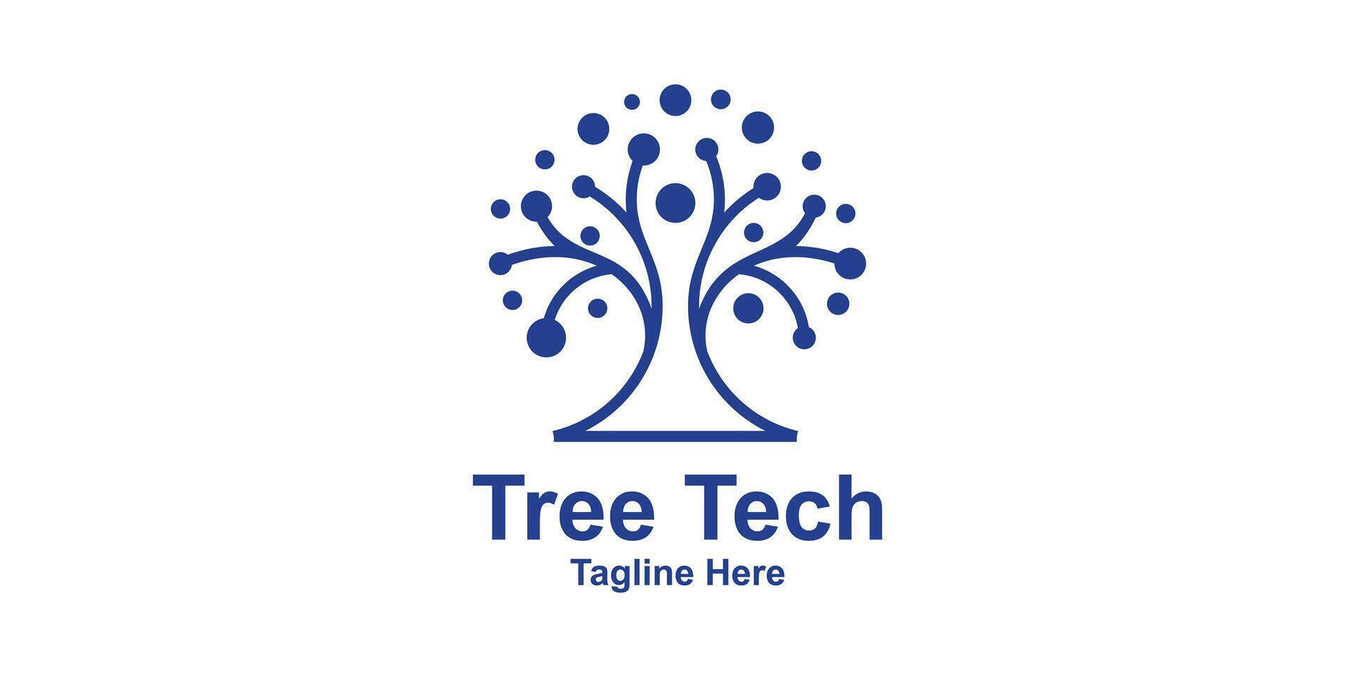 logo design combination of tree and dot connection, logo for technology, ecology, eco, nature, modern, symbol, icon, idea, creative. vector