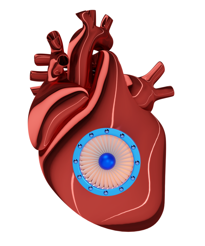 3d artificial heart isolated. Future innovation concept png
