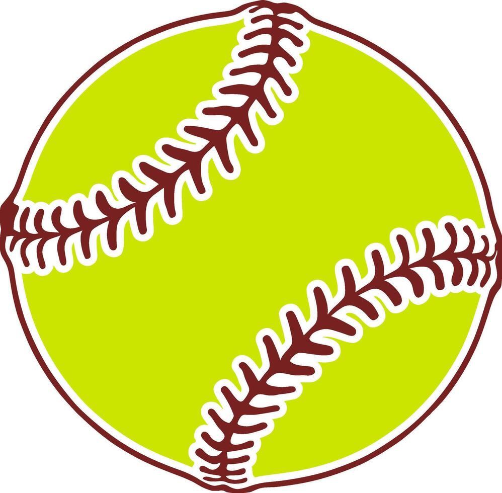 Softball Icon with Stitches vector