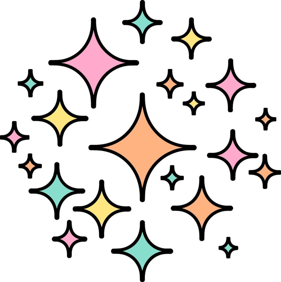 Colorful Sparkles Twinkle Effect vector