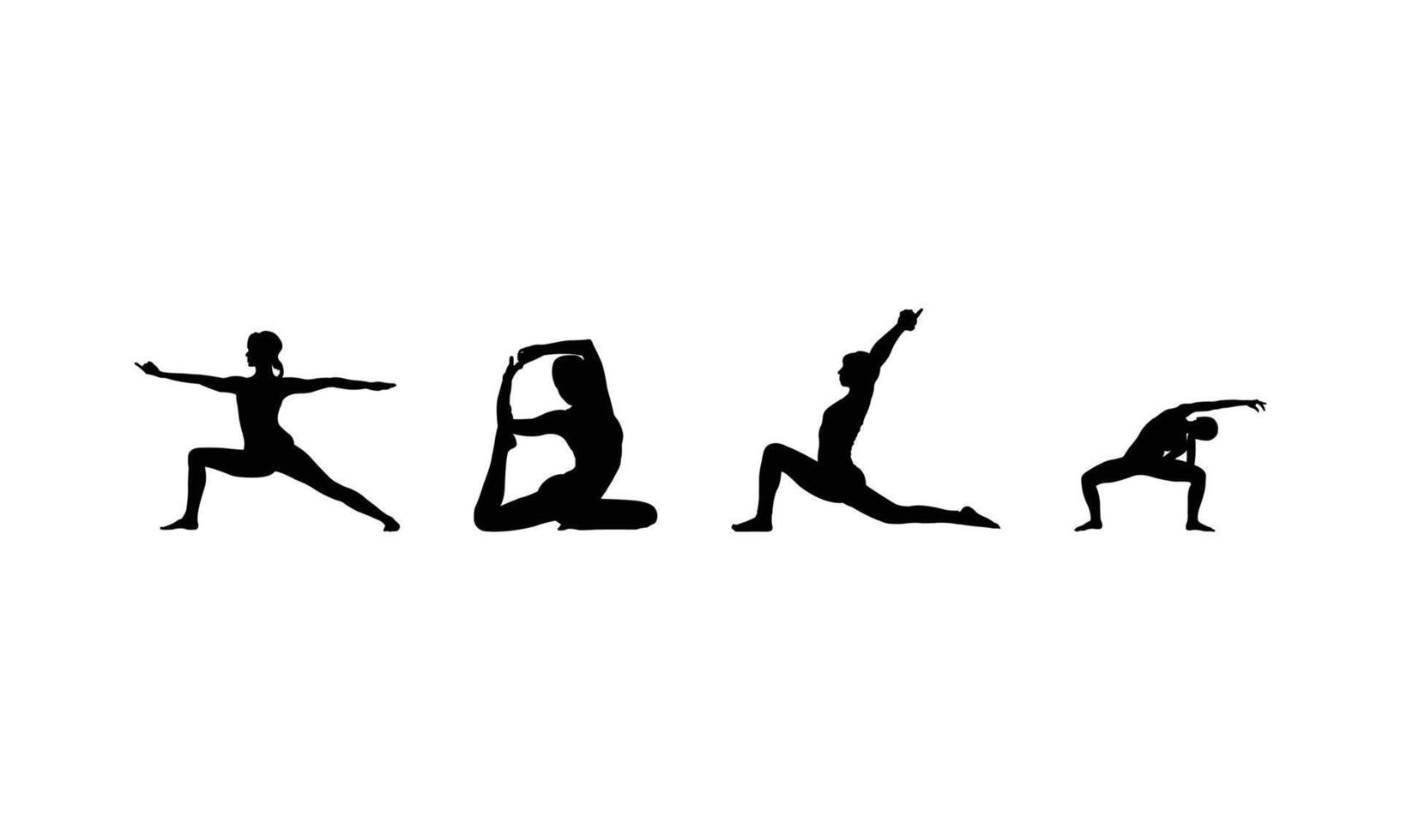 Fitness and Exercise Silhouette Figures for Creative Visual Content vector