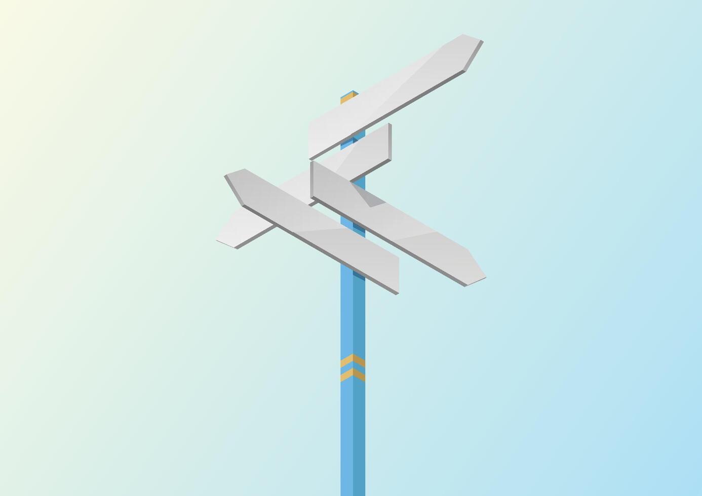 Direction sign with blank spaces for text. vector