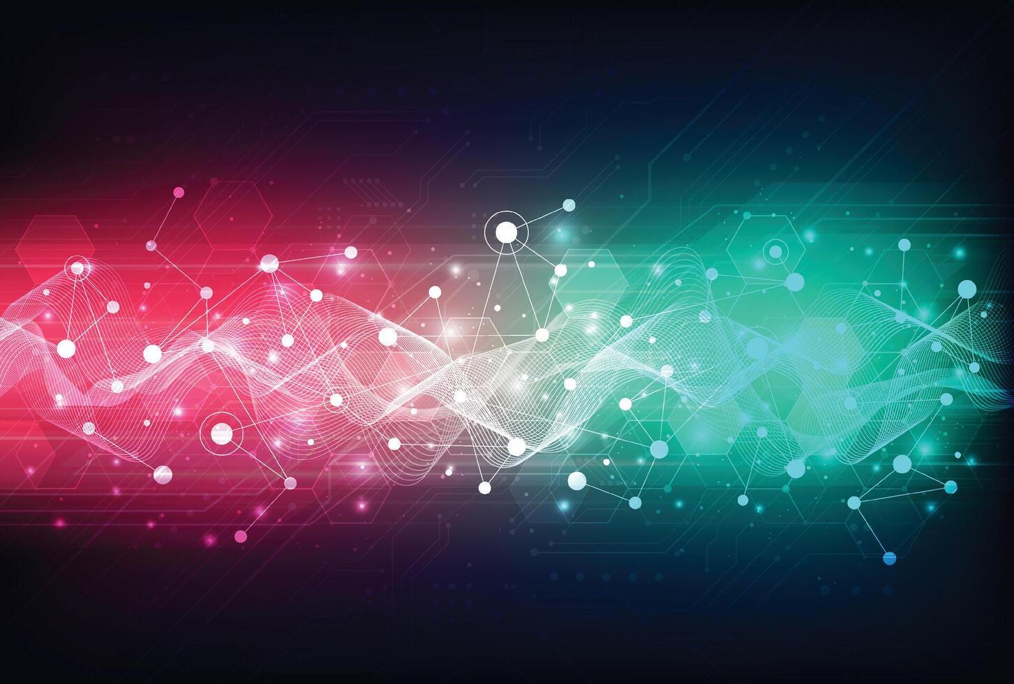 Abstract technology lines flowing dynamic hi tech background concept speed movement. music, sound vector