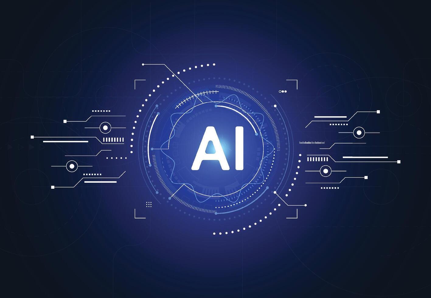 Artificial intelligence chipset on circuit board in futuristic concept technology artwork for web vector