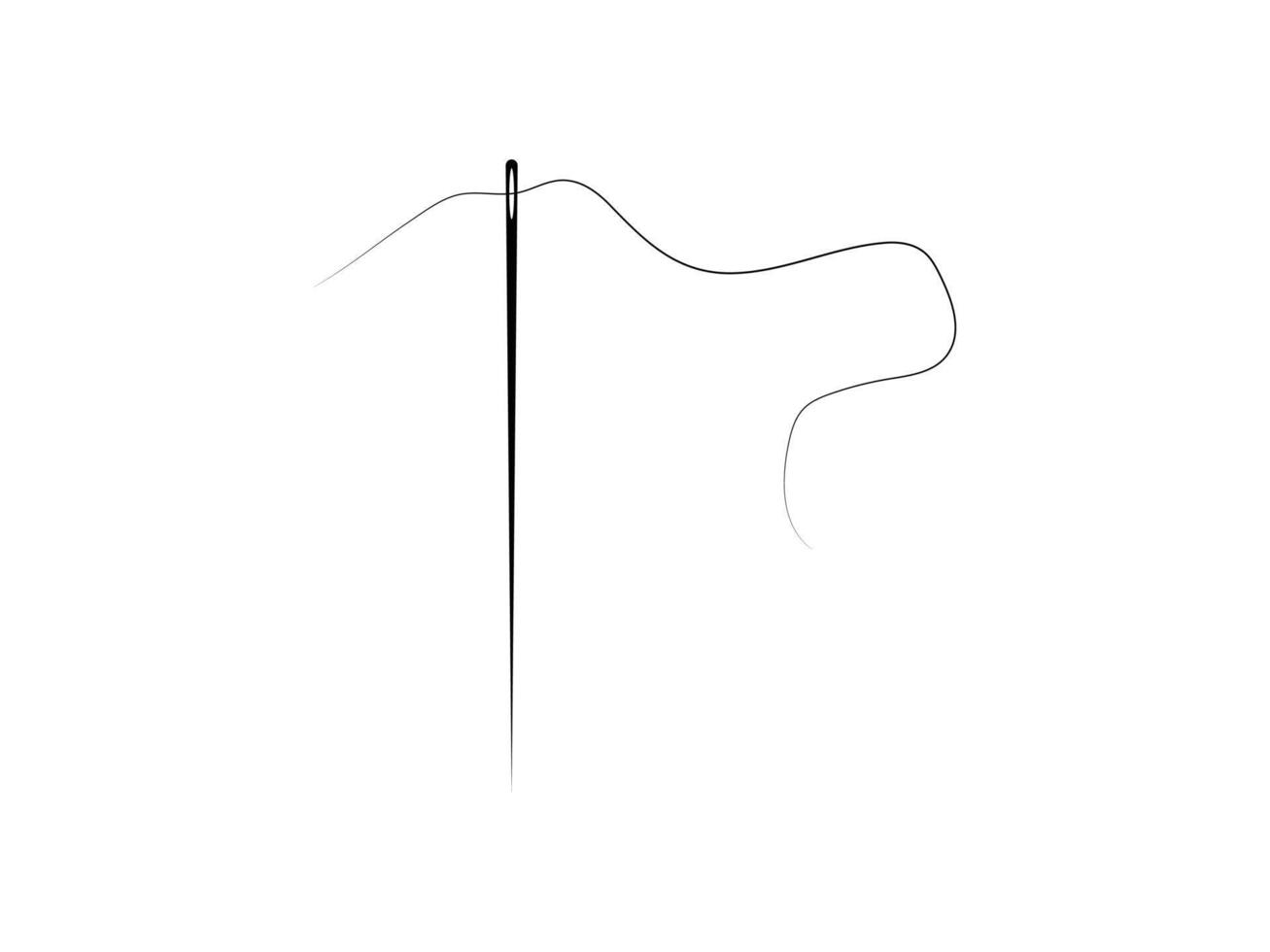 Needle icon. Sewing needle with thread glyph icon. Needle on white background. illustration. vector