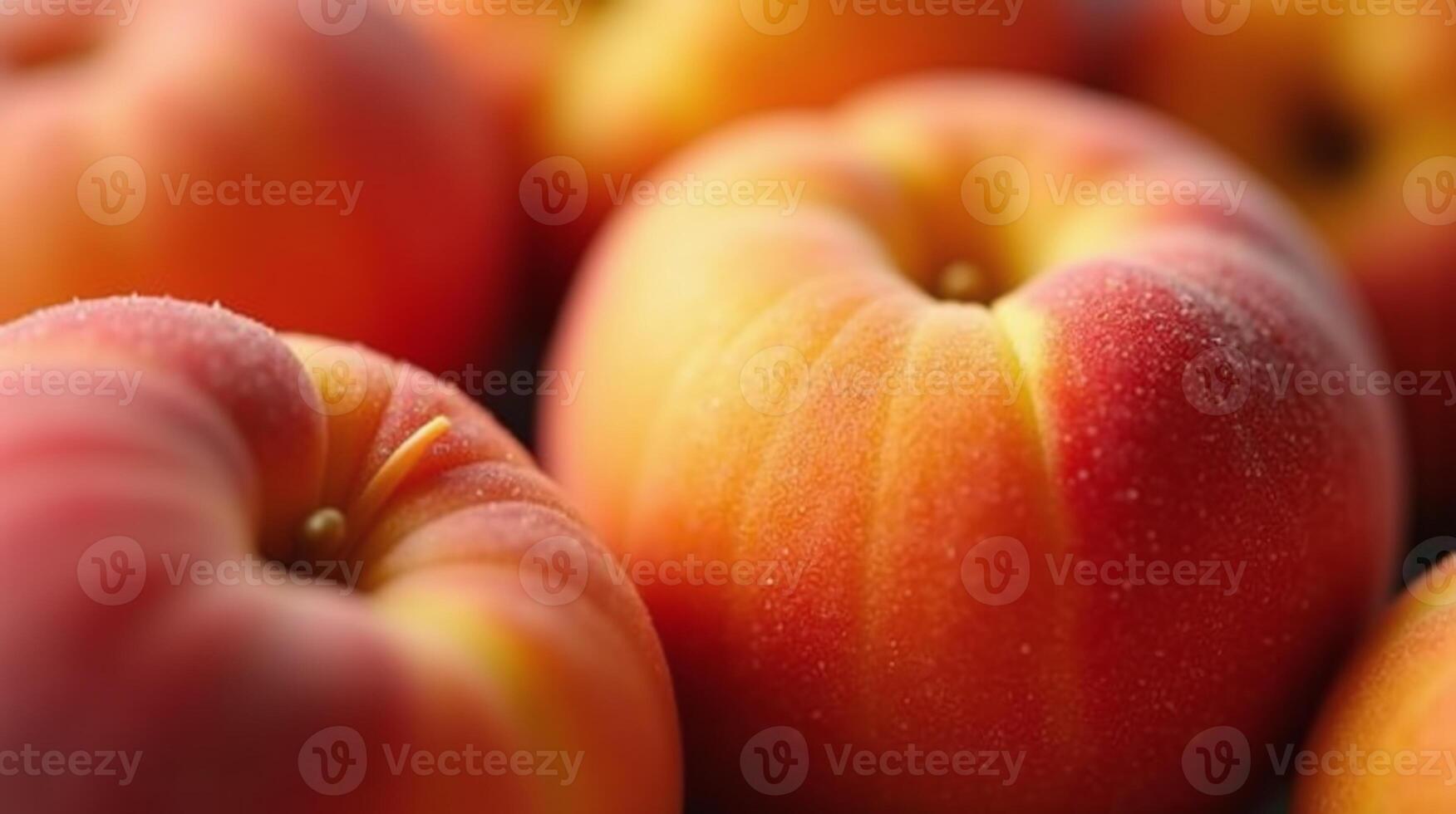 Illustrative depiction of ripe peaches, showcasing vibrant hues and smooth surfaces. photo