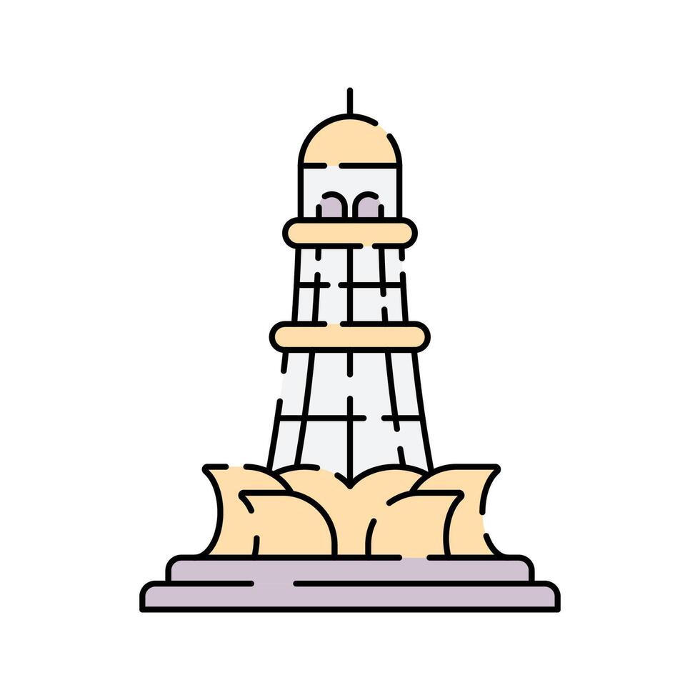 Minar e Pakistan. A historical monument in Lahore, symbolizing Pakistan's independence movement. vector