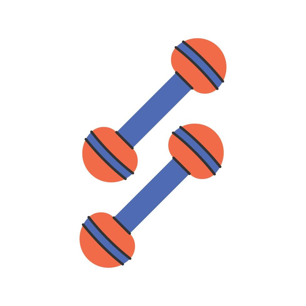 Dumbbells. A pair of small, blue dumbbells for strength training and muscle building. vector