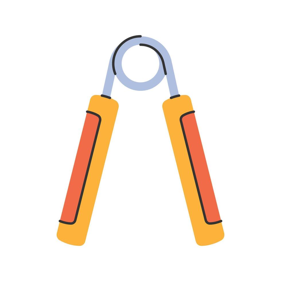 Hand Grip Strengthener. A yellow Icon Illustration handled grip tool for improving hand and forearm strength. vector