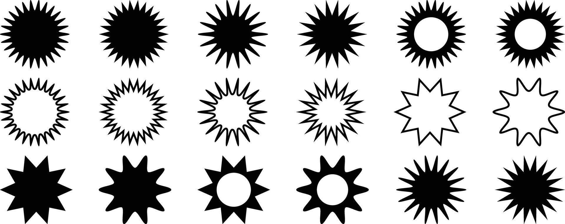 Circle sticker set. Abstract round geometric shapes. Simple vintage labels vector