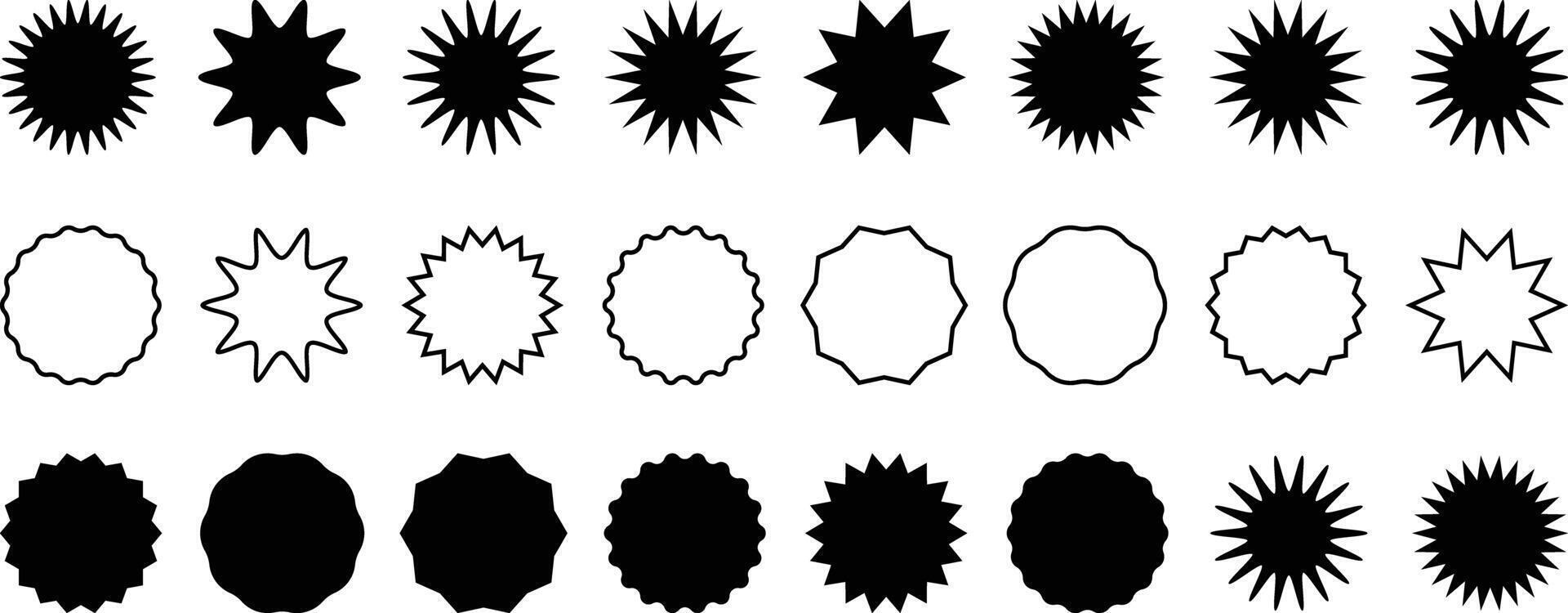 Circle sticker set. Abstract round geometric shapes. Simple vintage labels collection vector
