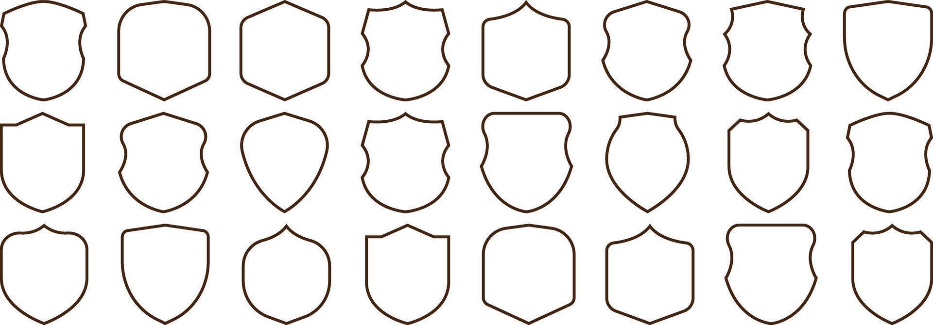 Shield icon set. Protection flat sign. Shield sign vector