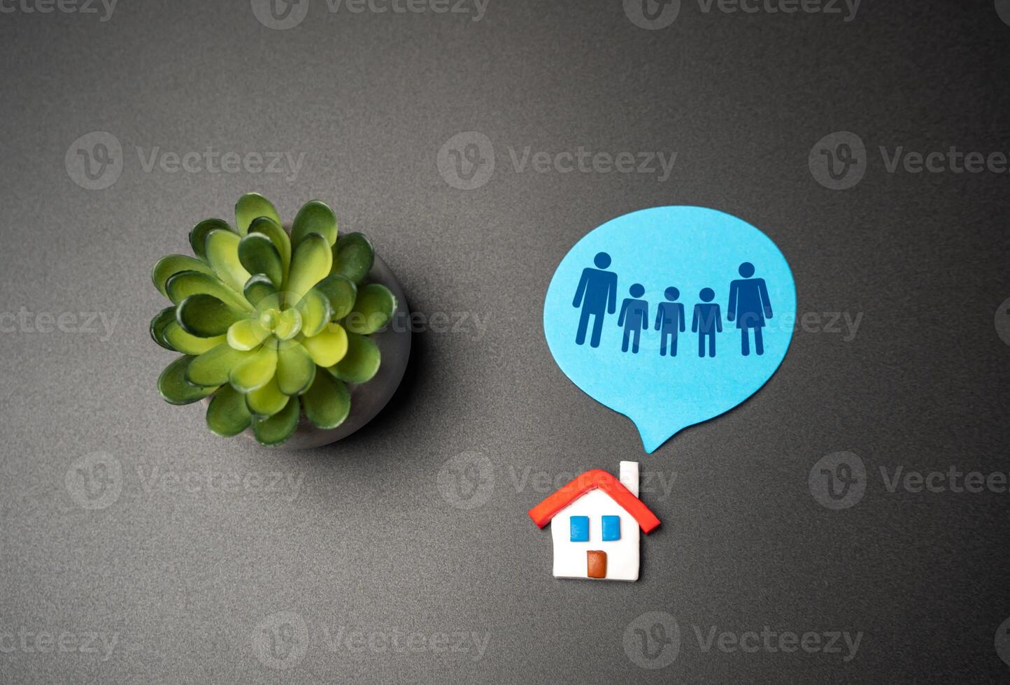Home for a large family. Social support programs for young and large families, affordable housing. Policy to increase demography. Social welfare initiatives. photo