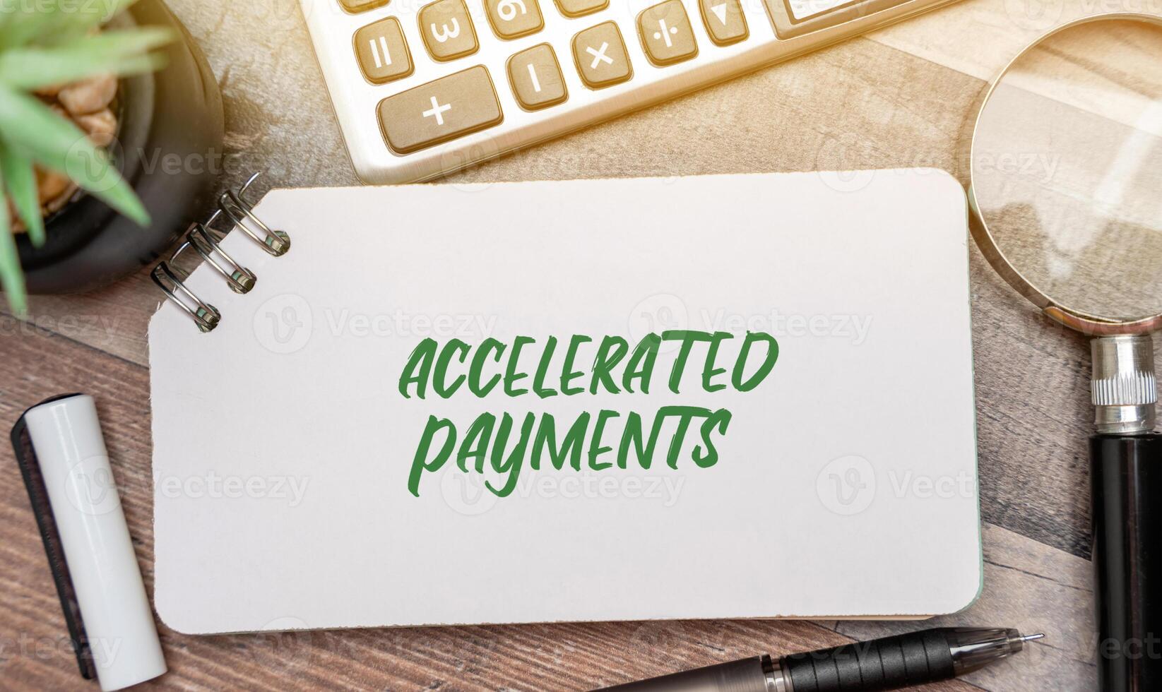 Accelerated payments concept. Making additional or increased payments on a mortgage loan with the goal of reducing the loan's principal balance more quickly. Real estate and finance. photo