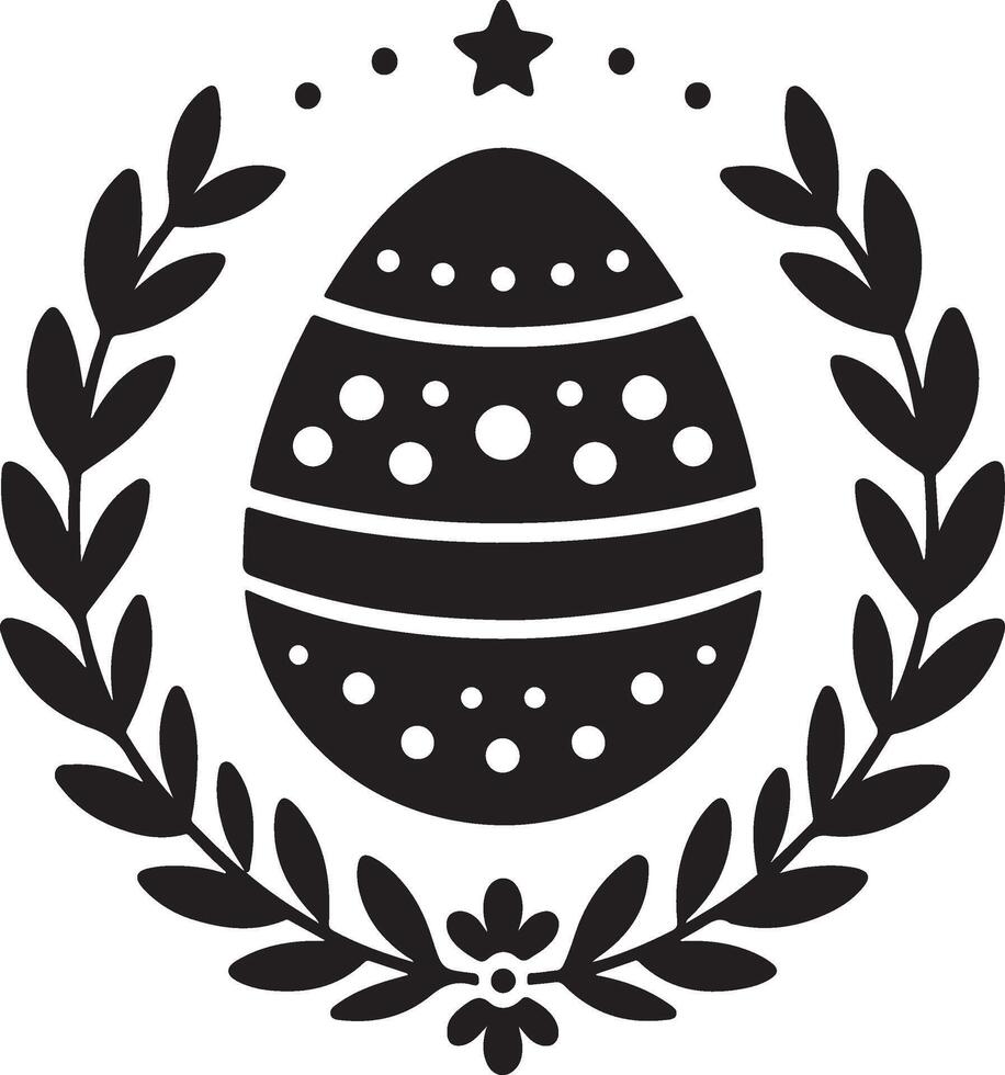 Decorative Easter Egg with Floral Elements vector