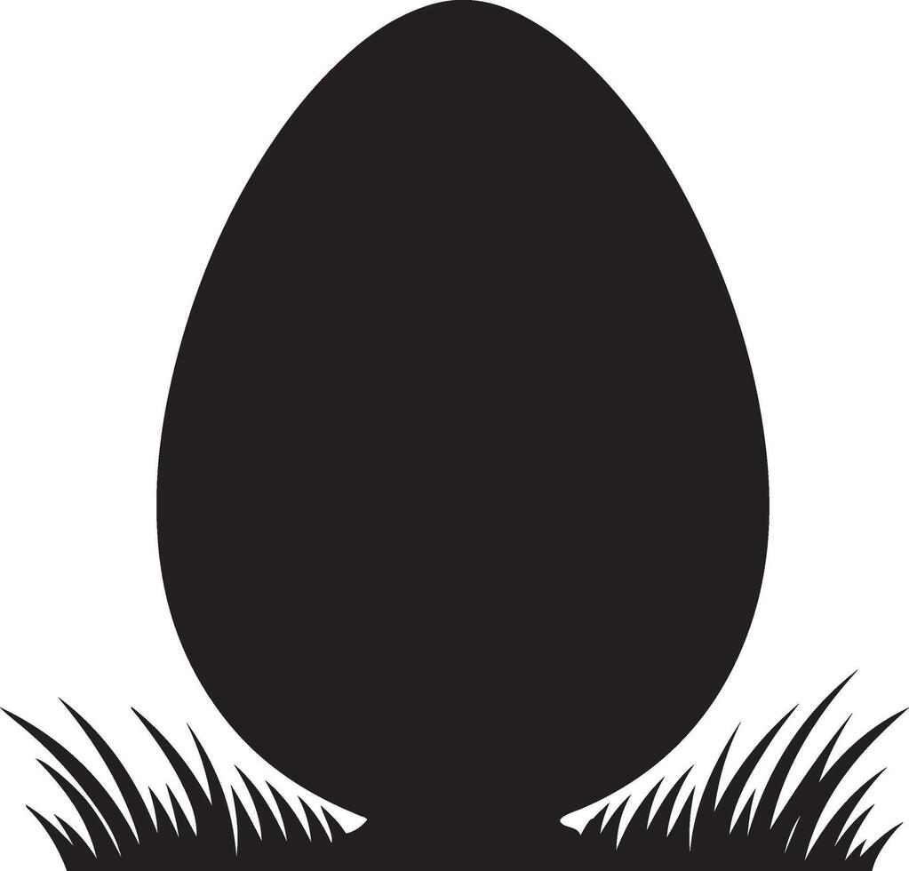Silhouette of a Easter Egg in Grass Illustration vector