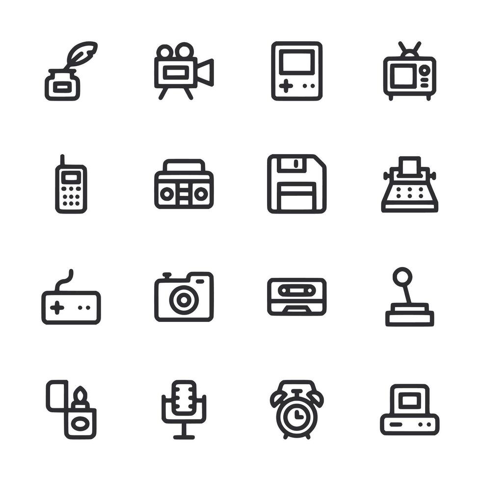 A set of icons for various electronic devices and items vector