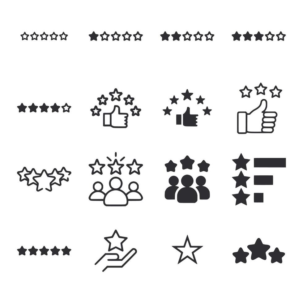 A set of icons for giving a thumbs up, a thumbs down vector