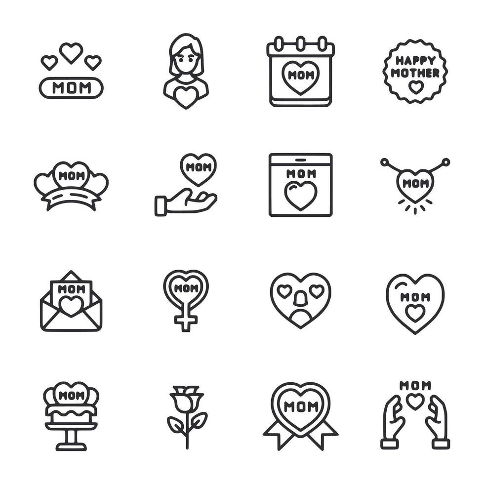 A set of icons for Mother's Day vector