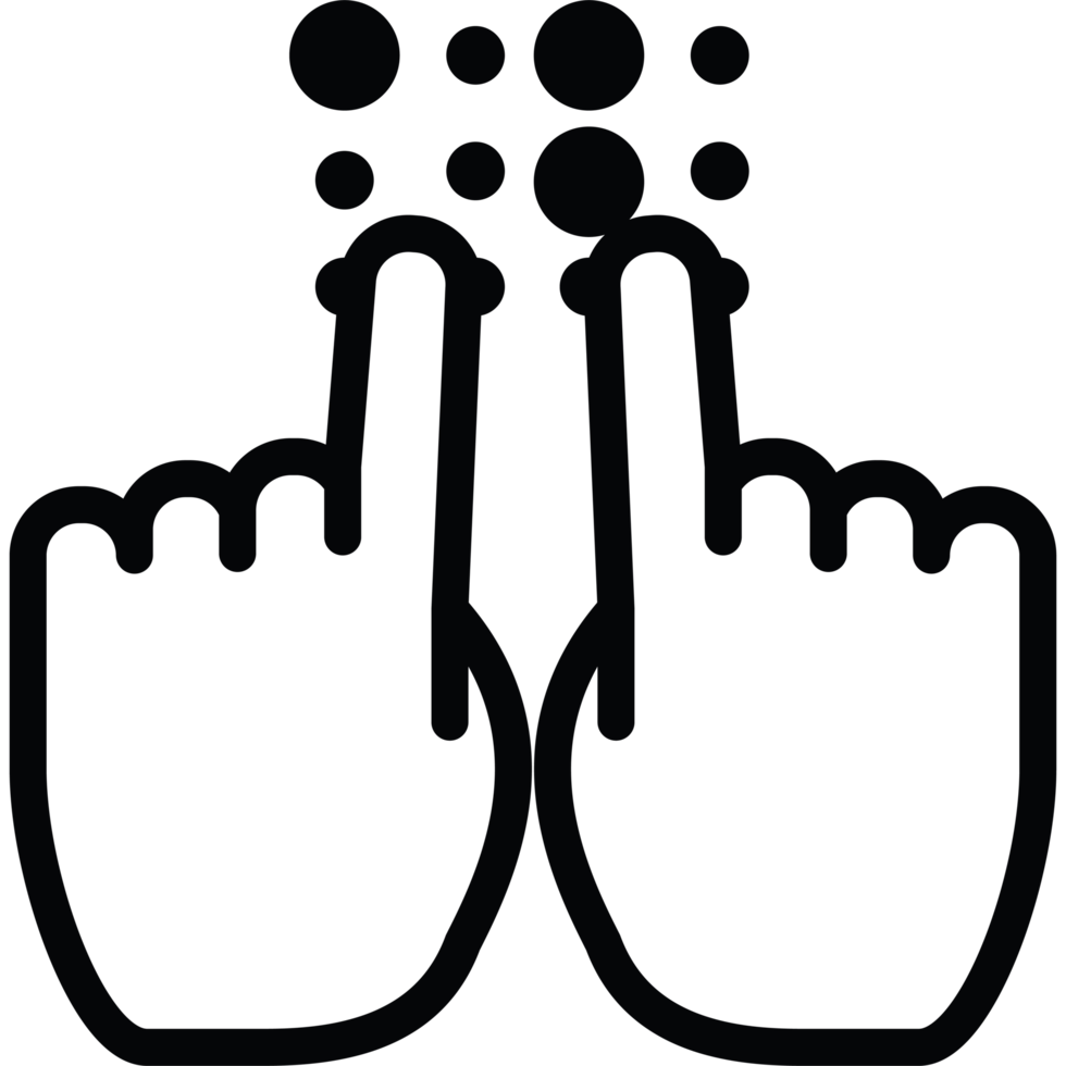 Two hands with fingers pointing up element icon isolated png