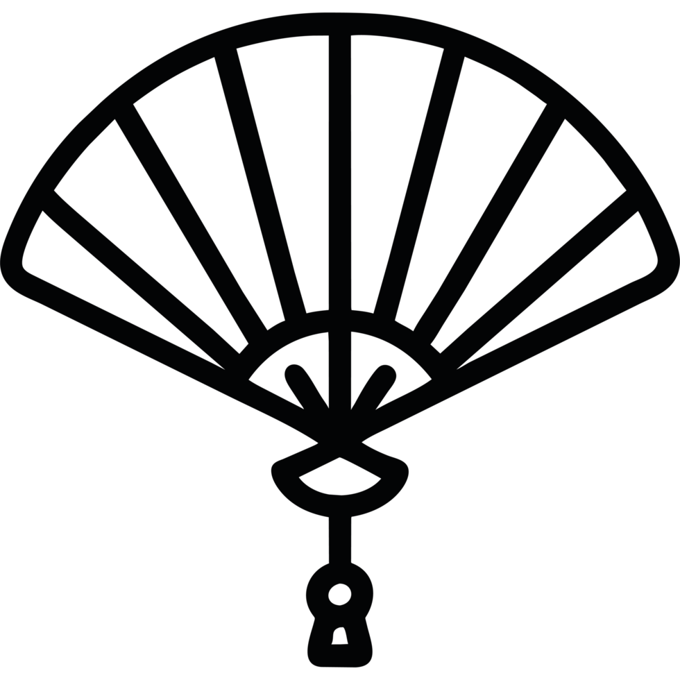 chinese fan element icon isolated png
