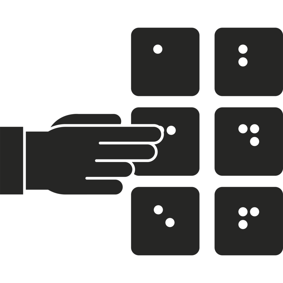 hand reading braille element icon isolated png