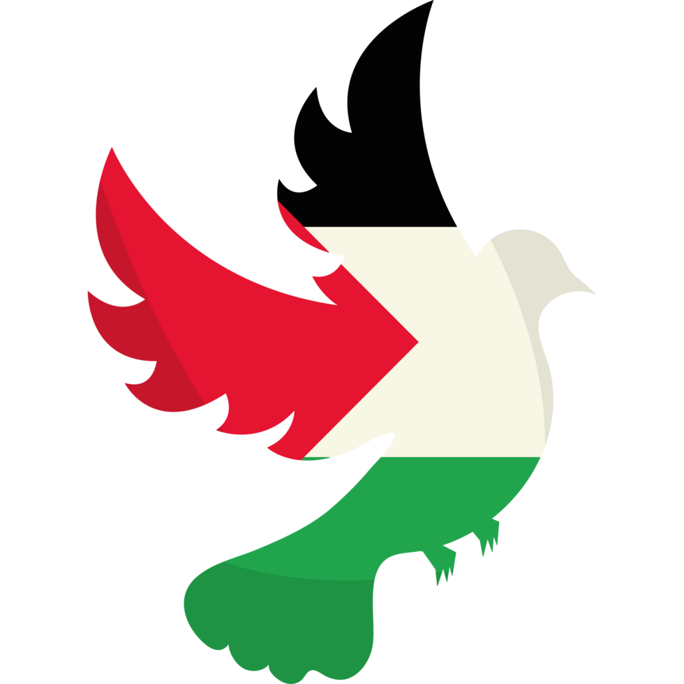 The palestine flag bird element icon isolated png