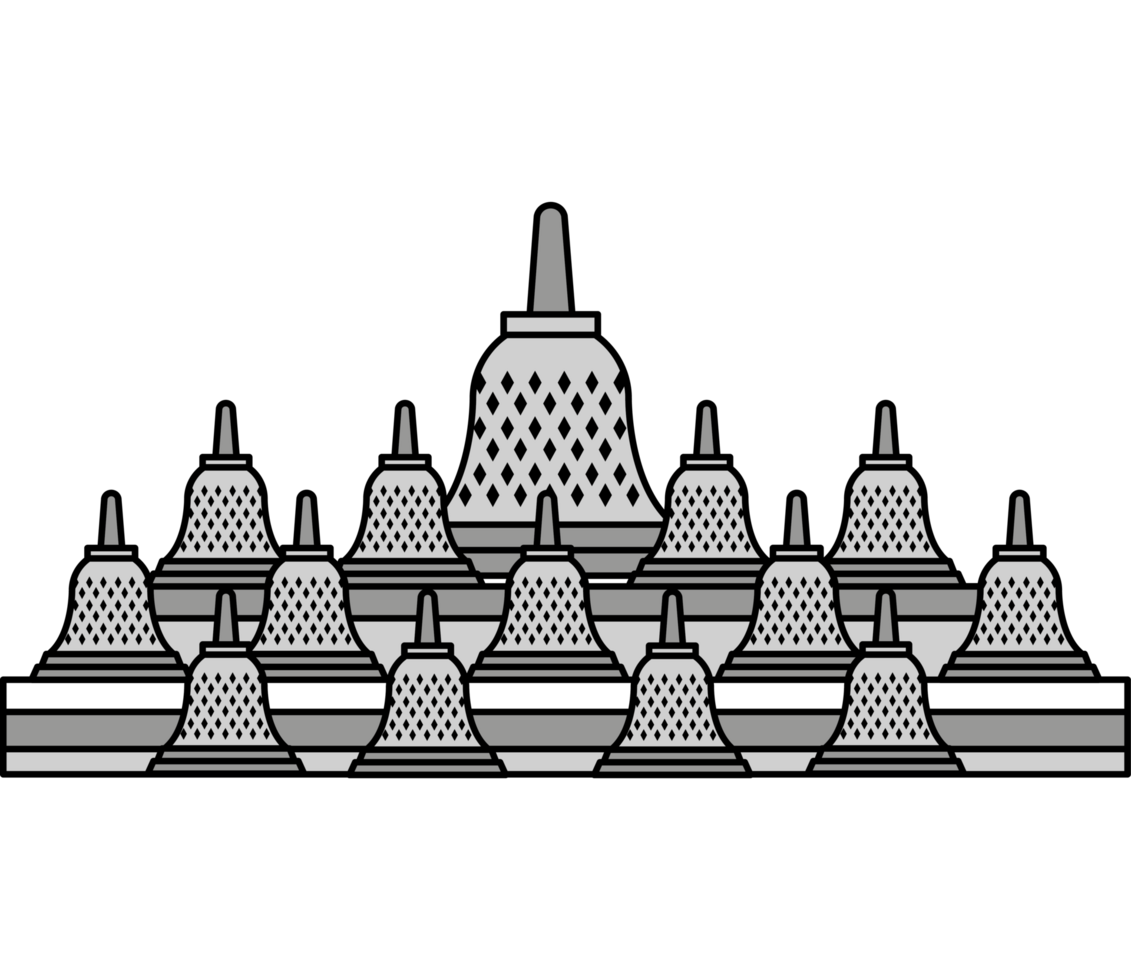 borobudur indonesian temple element icon isolated png