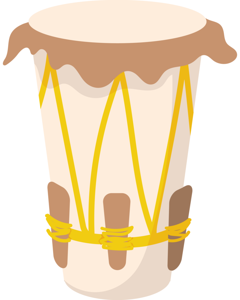 Drum with a yellow string element icon isolated png