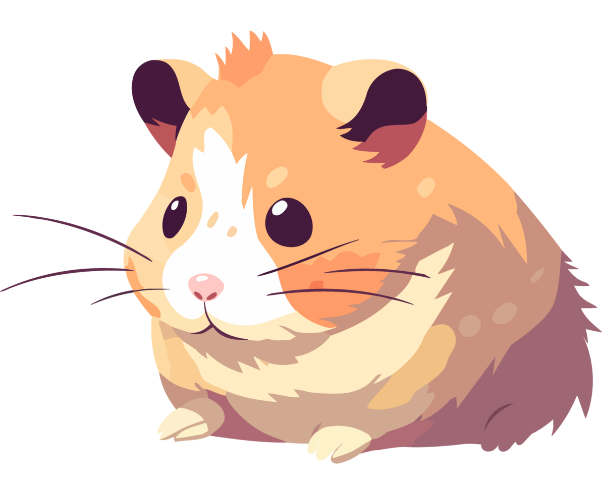 Cartoon hamster sitting element icon isolated png