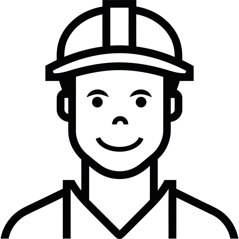 Smiling engineer in hardhat element icon isolated png