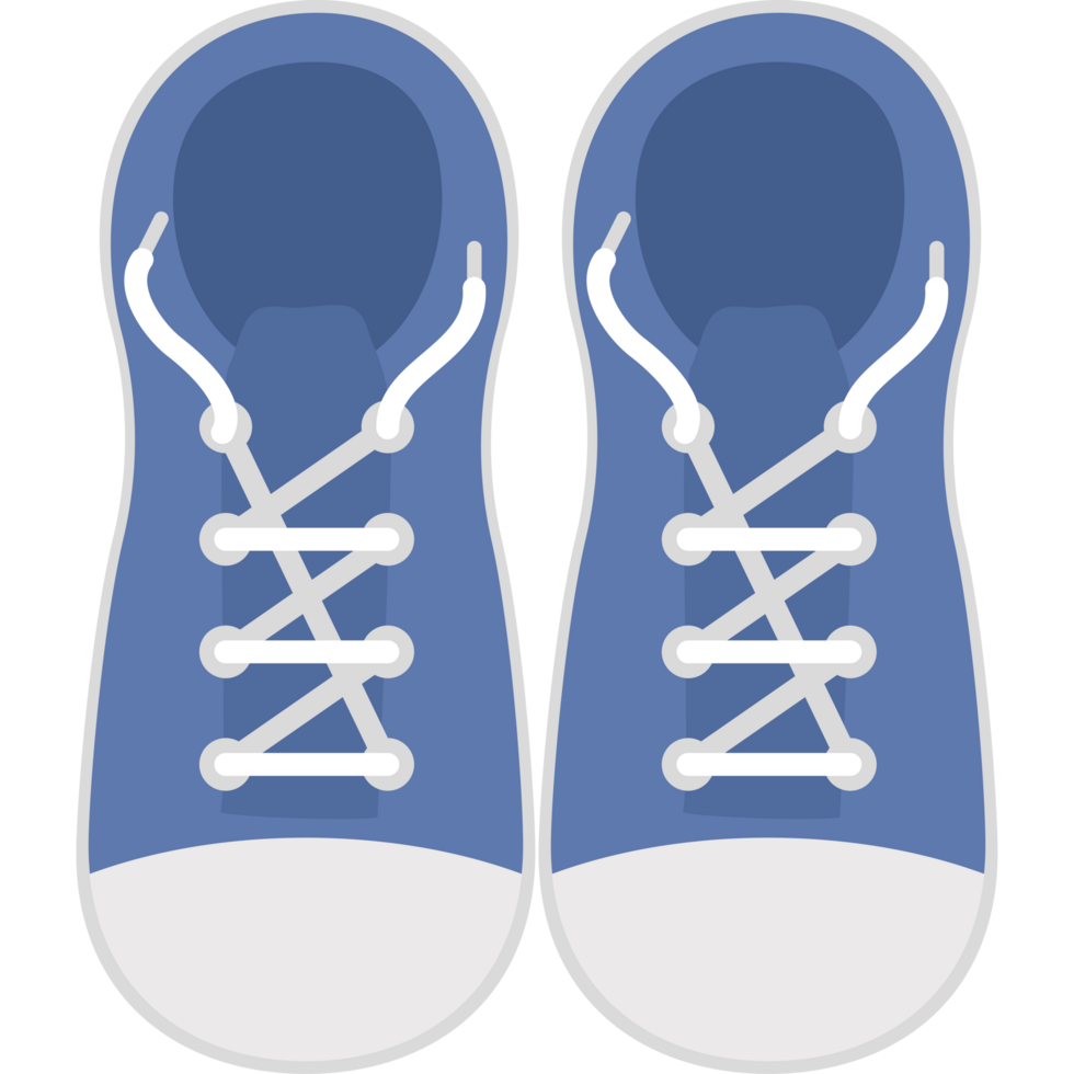 Blue sneakers with laces element icon isolated png