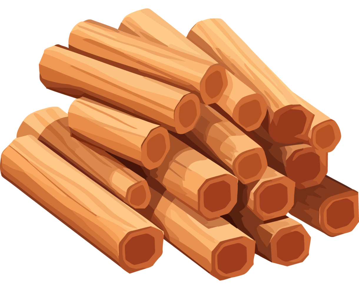 Wooden logs element icon isolated png