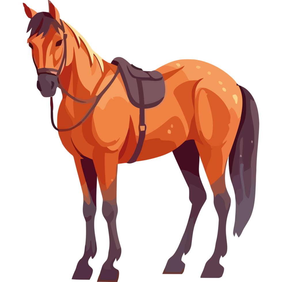 Horse with saddle element icon isolated png
