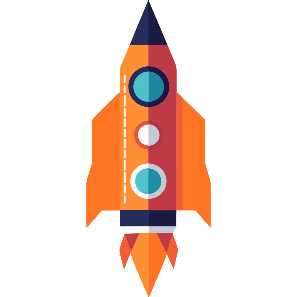 Orange rocket element icon isolated png