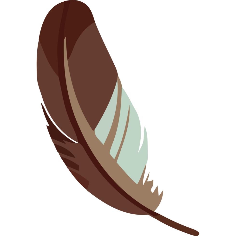Brown feather element icon isolated png
