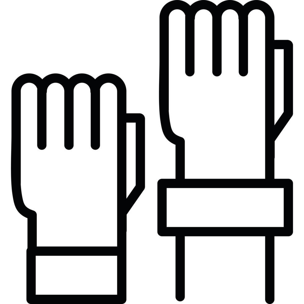 Two hands are holding up a glove element icon isolated png