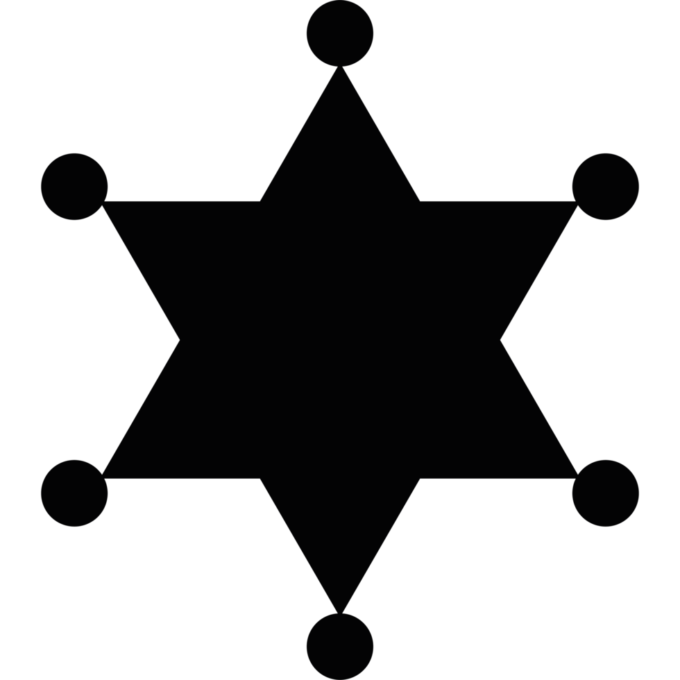 Sheriff star black icon element icon isolated png