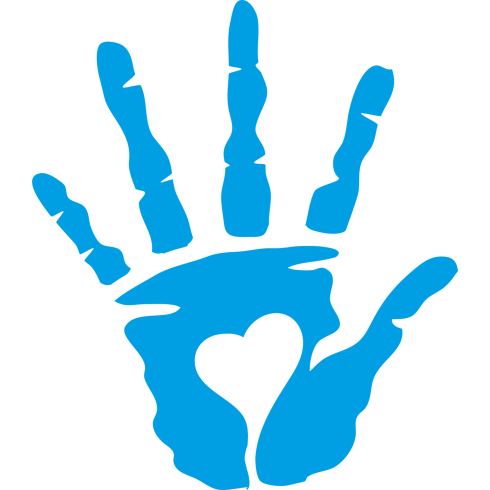 Blue hand sign element icon isolated png