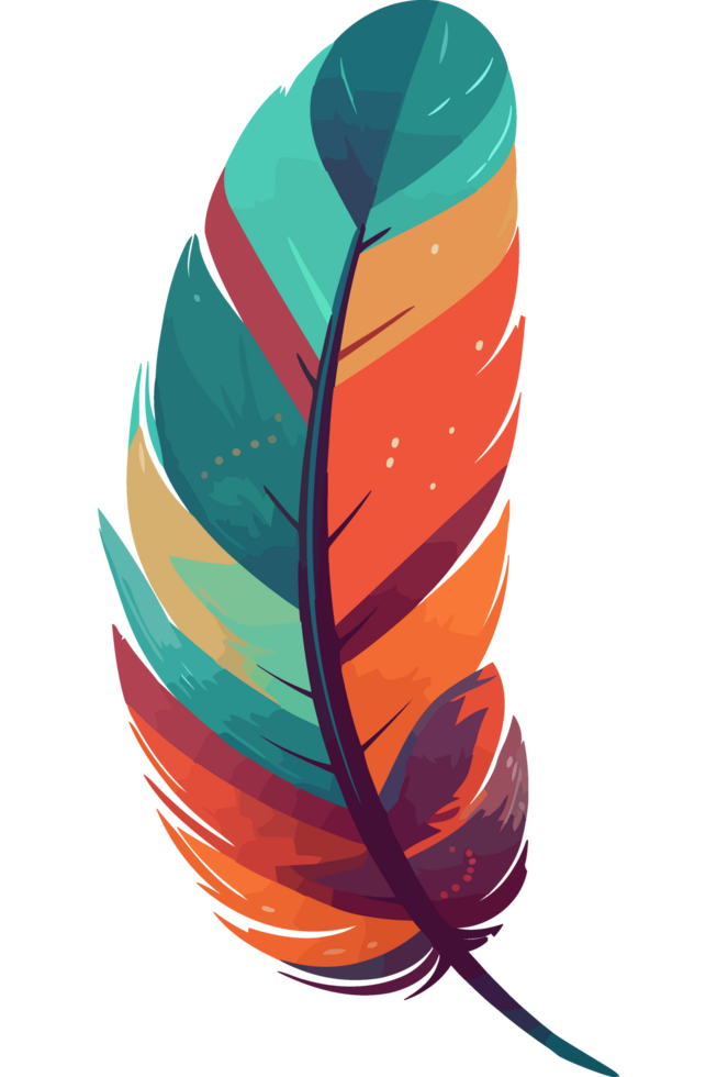 vibrant color in feather element icon isolated png