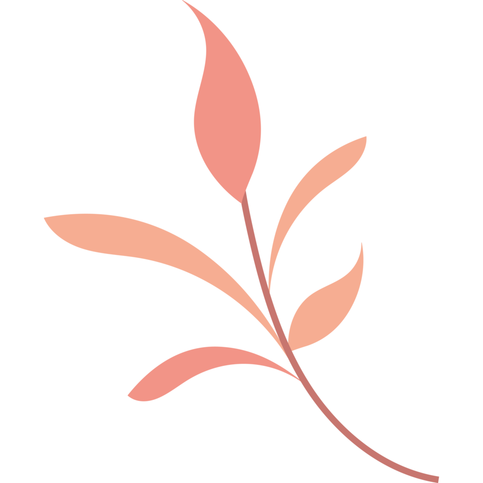 Pink and orange leaf element icon isolated png