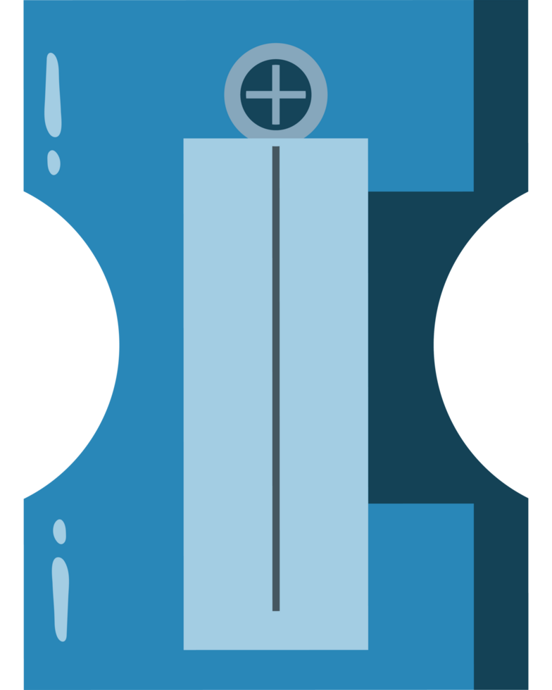 Blue Pencil Sharpener element icon isolated png