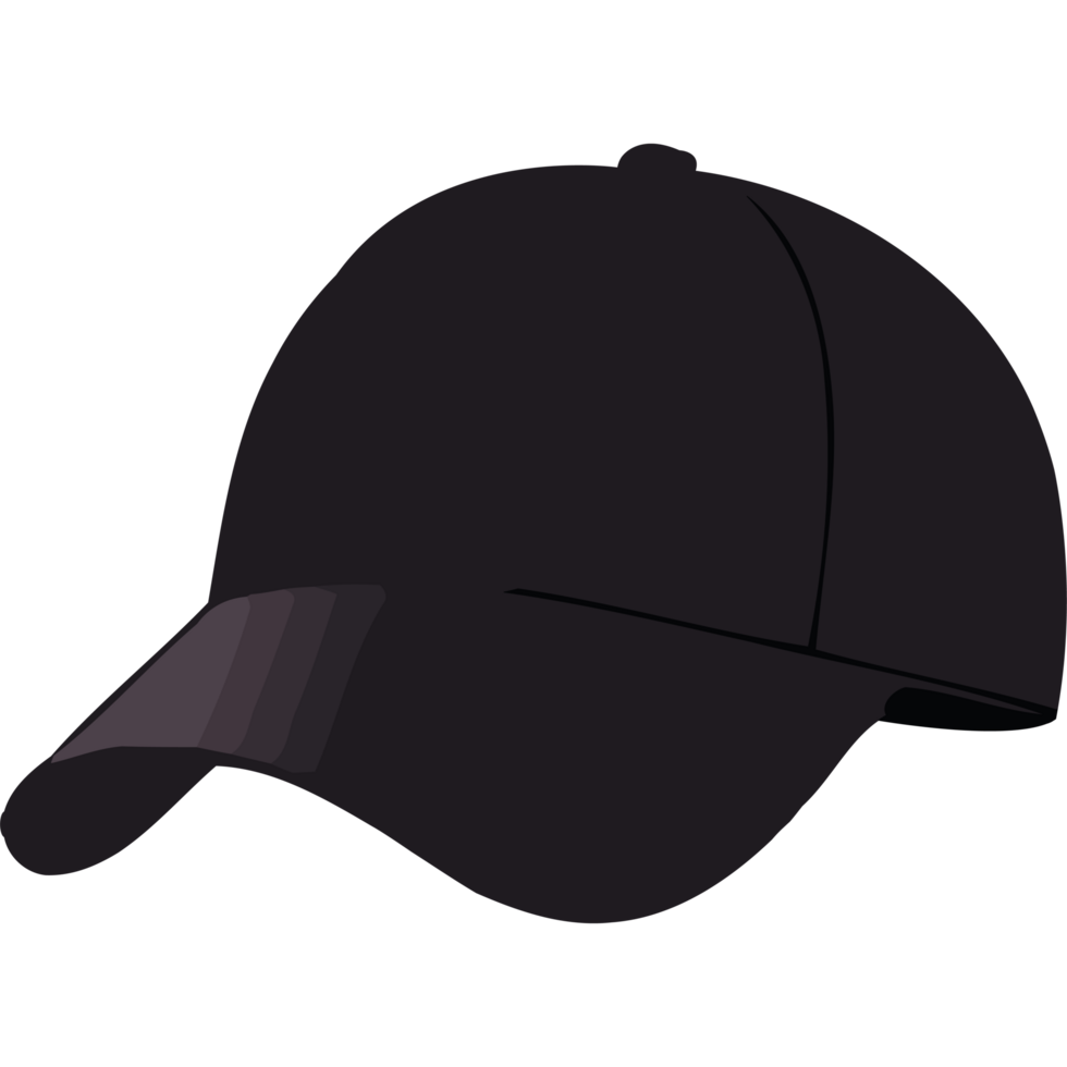 Black baseball cap element icon isolated png