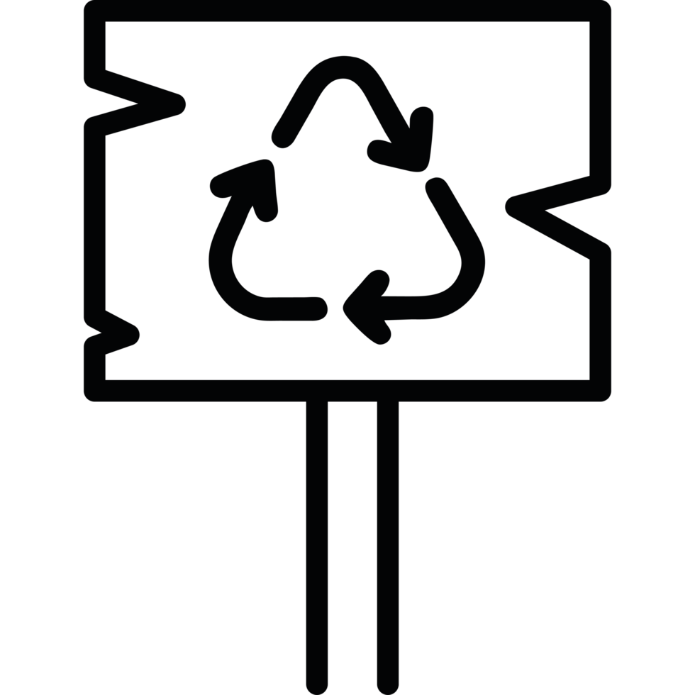 Sign with a recycling symbol element icon isolated png