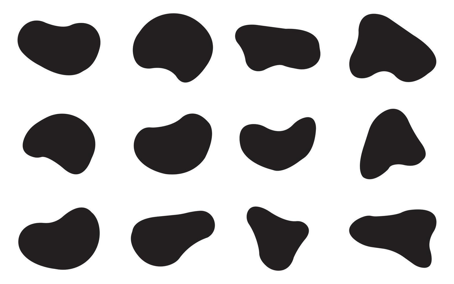 Black cube drops. Organic black blobs irregular shape. liquid shadows random shapes.Random blob shapes. Black cube drops simple shapes. vector
