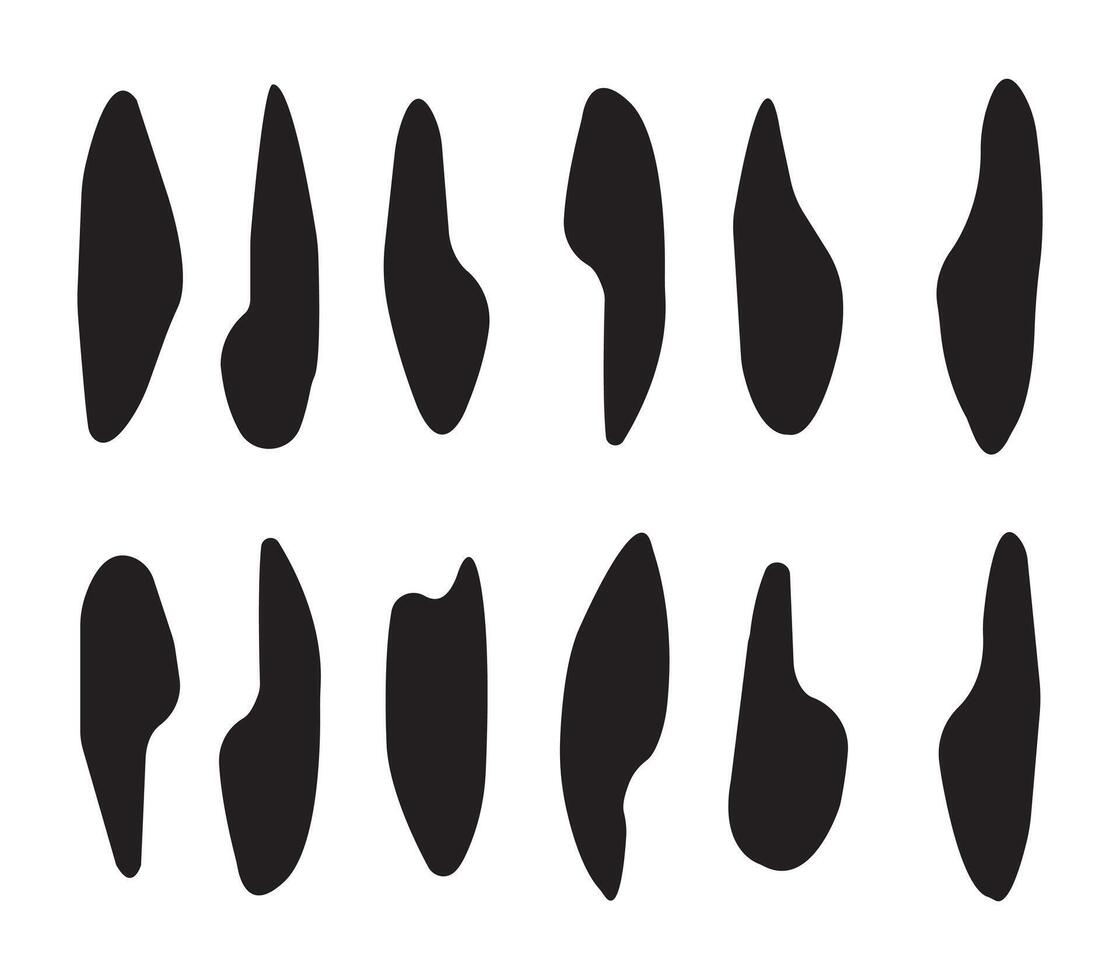 Black cube drops. Organic black blobs irregular shape. Random blob shapes.liquid shadows random shapes. Black cube drops simple shapes. Basic stains isolated elements vector